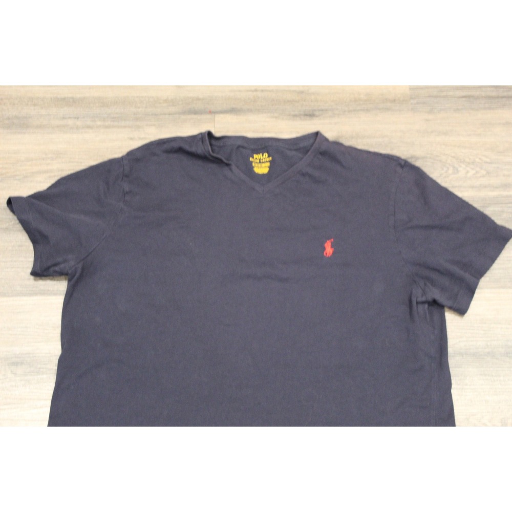 Polo Ralph‎ Lauren Mens V-Neck T-Shirt Red Pony Logo Casual Tee